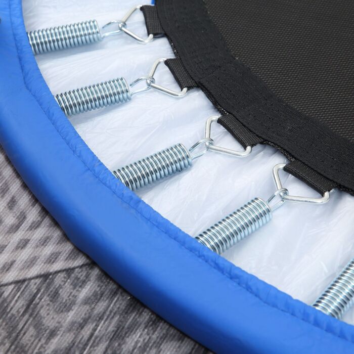 Soozier Φ96cm Foldable Mini Fitness Trampoline Home Gym Yoga Exercise Rebounder Jumper W/ Safety Pad, Blue And Black