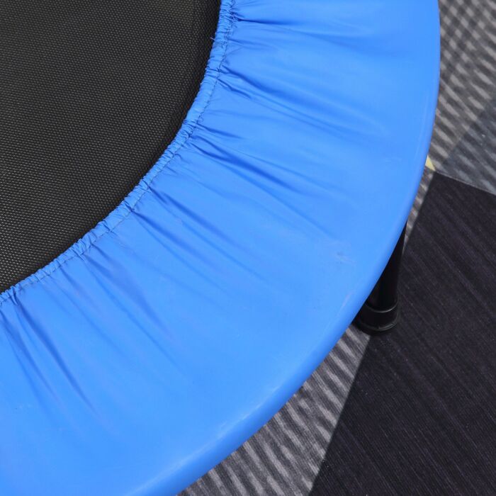 Soozier Φ96cm Foldable Mini Fitness Trampoline Home Gym Yoga Exercise Rebounder Jumper W/ Safety Pad, Blue And Black