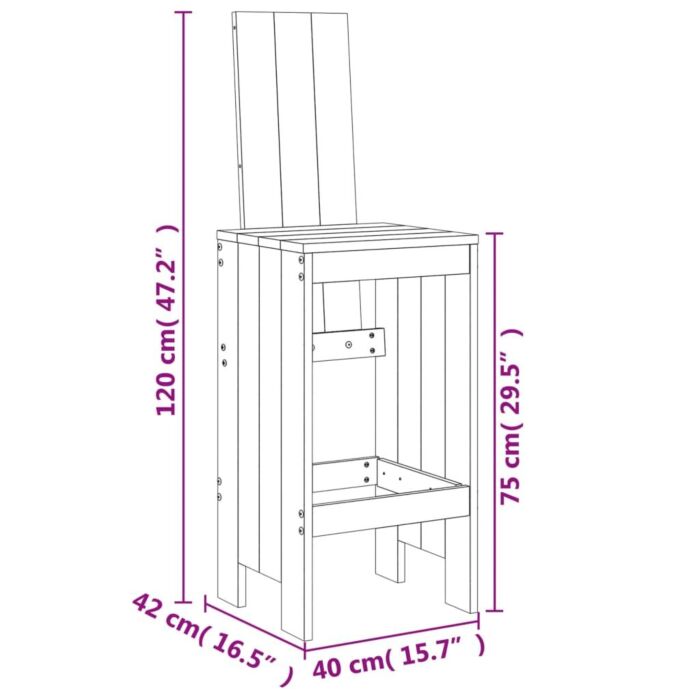 Vidaxl 5 Piece Garden Bar Set Solid Wood Pine