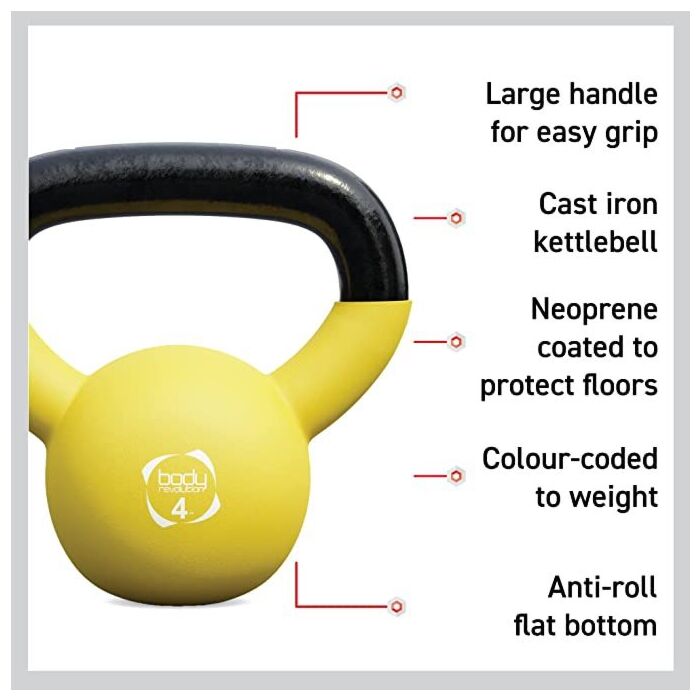 Body Revolution Neoprene Kettlebells 2 Kg - 24 Kg 6kg