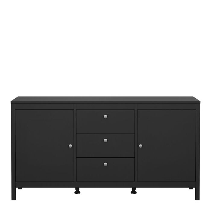 Madrid Sideboard 2 Doors + 3 Drawers In Matt Black