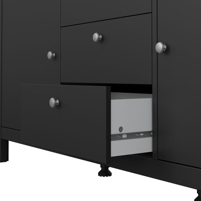 Madrid Sideboard 2 Doors + 3 Drawers In Matt Black