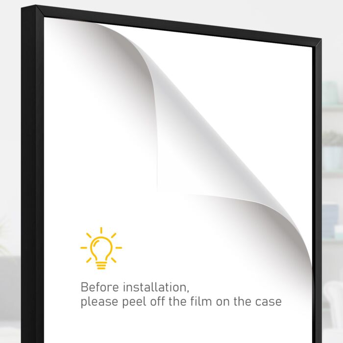 Homcom Football Shirt Frame Display, Acrylic Jersey Frame With Uv Protection, Aluminium Sports Shirt Shadow Box For Basketball Football Baseball, 60 X 80 Cm, Black