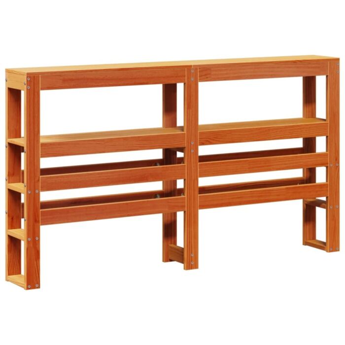 Vidaxl Bed Frame With Headboard Wax Brown 160x200 Cm Solid Wood Pine