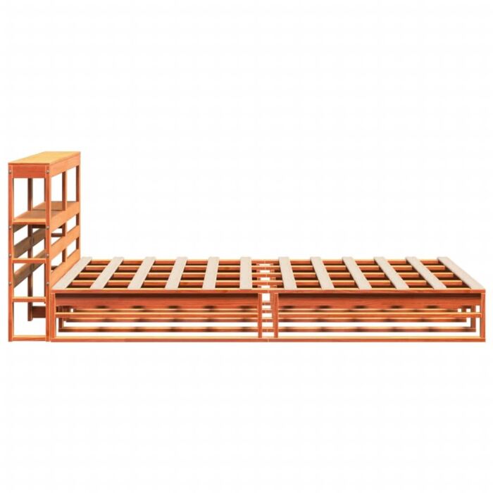 Vidaxl Bed Frame With Headboard Wax Brown 160x200 Cm Solid Wood Pine