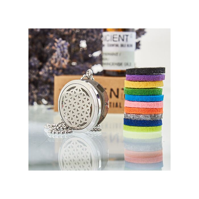 Aromatherapy Diffuser Necklace - Flower Of Life 30mm