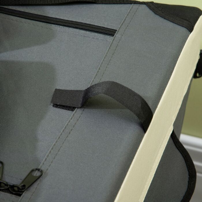 Pawhut 91cm Foldable Pet Carrier, With Cushion, For Large Dogs And Cats - Grey