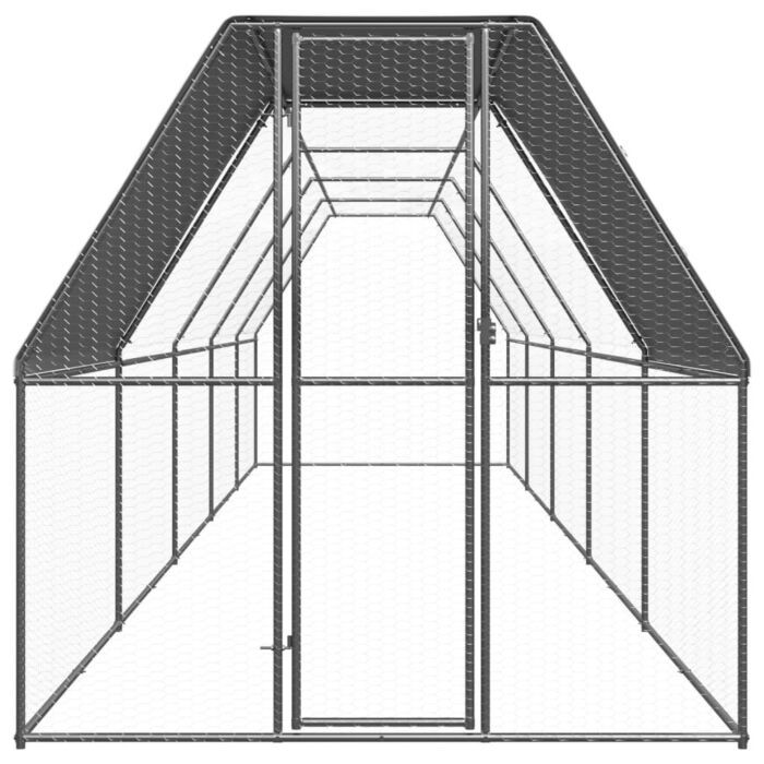 Vidaxl Outdoor Chicken Cage 2x10x2 M Galvanised Steel