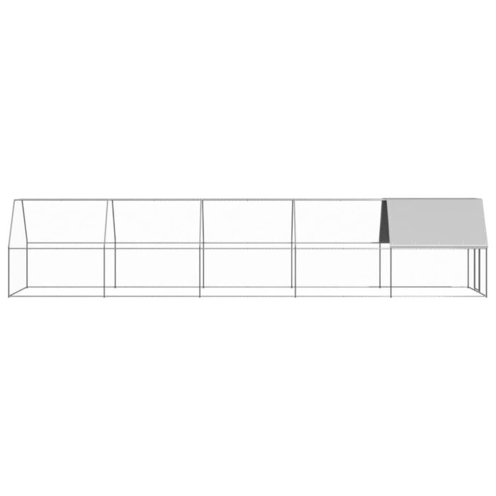 Vidaxl Outdoor Chicken Cage 2x10x2 M Galvanised Steel