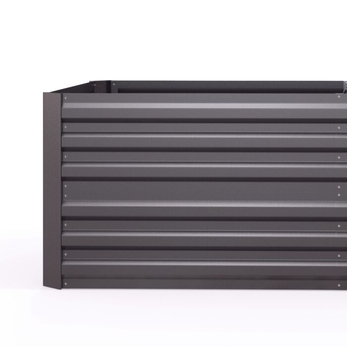 Outsunny Raised Beds, Galvanised Steel Outdoor Planters With Multi-reinforced Rods, 180 X 90 X 59 Cm, Dark Grey