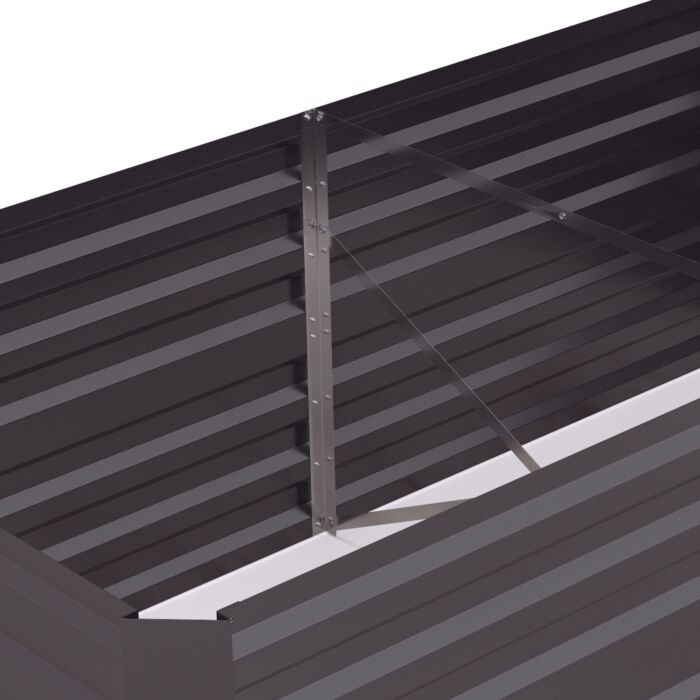 Outsunny Raised Beds, Galvanised Steel Outdoor Planters With Multi-reinforced Rods, 180 X 90 X 59 Cm, Dark Grey