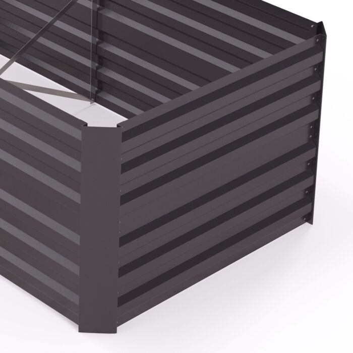 Outsunny Raised Beds, Galvanised Steel Outdoor Planters With Multi-reinforced Rods, 180 X 90 X 59 Cm, Dark Grey