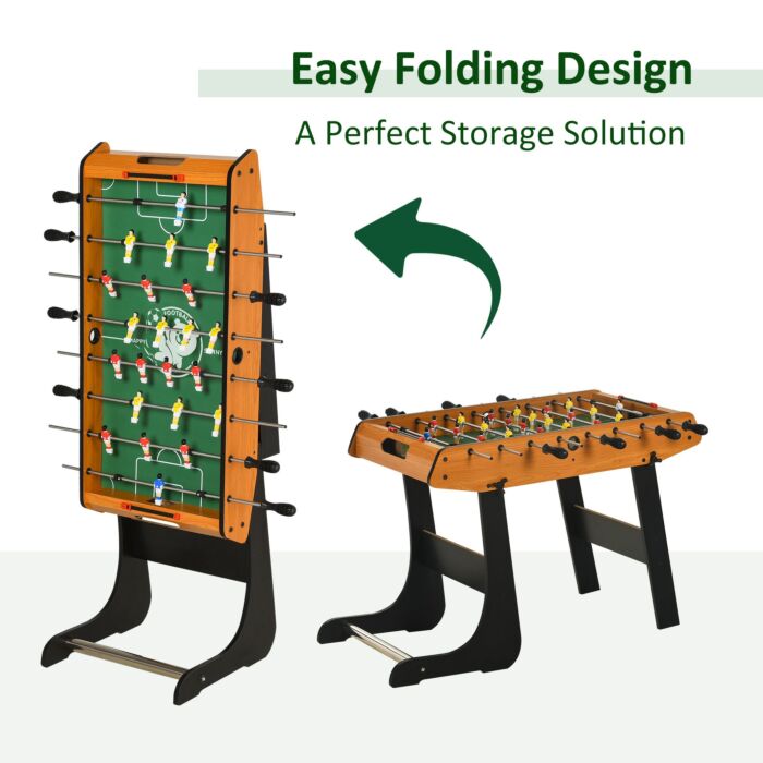 Homcom Folding Football Gaming Table Mini Foosball Soccer Table For Family Fun Kids Toy Indoor Play Sports