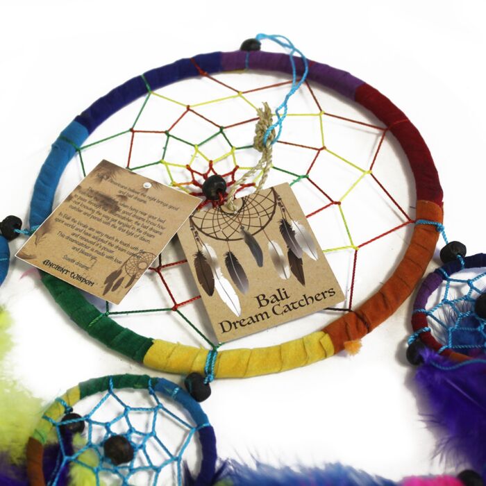 Bali Dreamcatchers - Small Round - Black/white/red