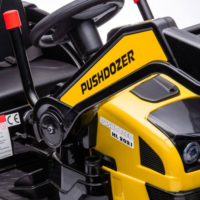 Homcom Kids Digger Ride On Excavator 6v Battery Powered Construction Tractor Music Headlight Moving Forward Backward Gear For 3-5 Years Old Yellow