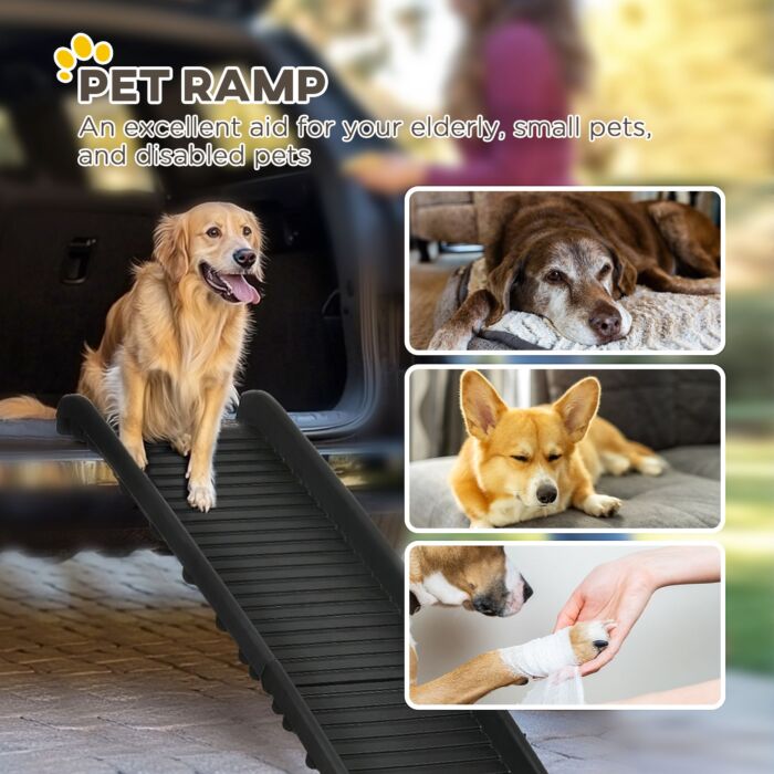 Pawhut Folding Pet Ramp, Dog Ramps For Cars Trucks Suvs, Portable Non-slip, 155 X 39 X 14 Cm