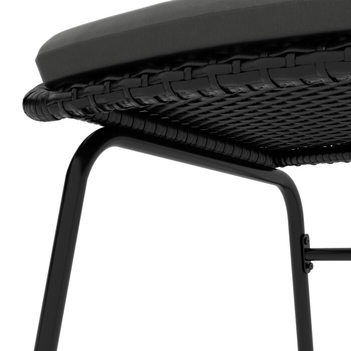 Outsunny 3 Piece Garden Furniture Set With Cushions, Round Pe Rattan Bistro Set W/ 2 Armchairs & Metal Plate Coffee Table