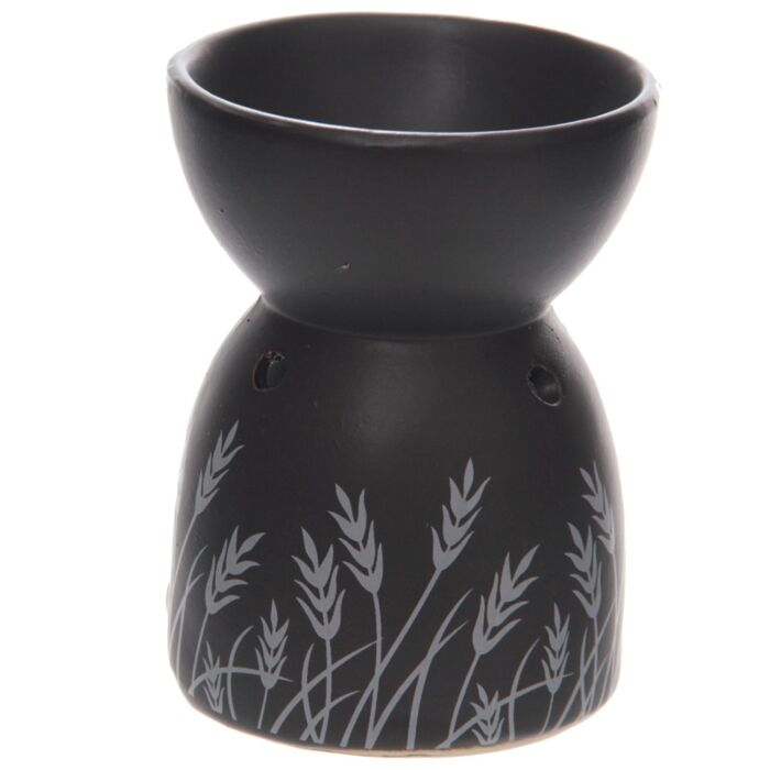 Decorative Ceramic Black And White Grass Design Oil & Wax Burner