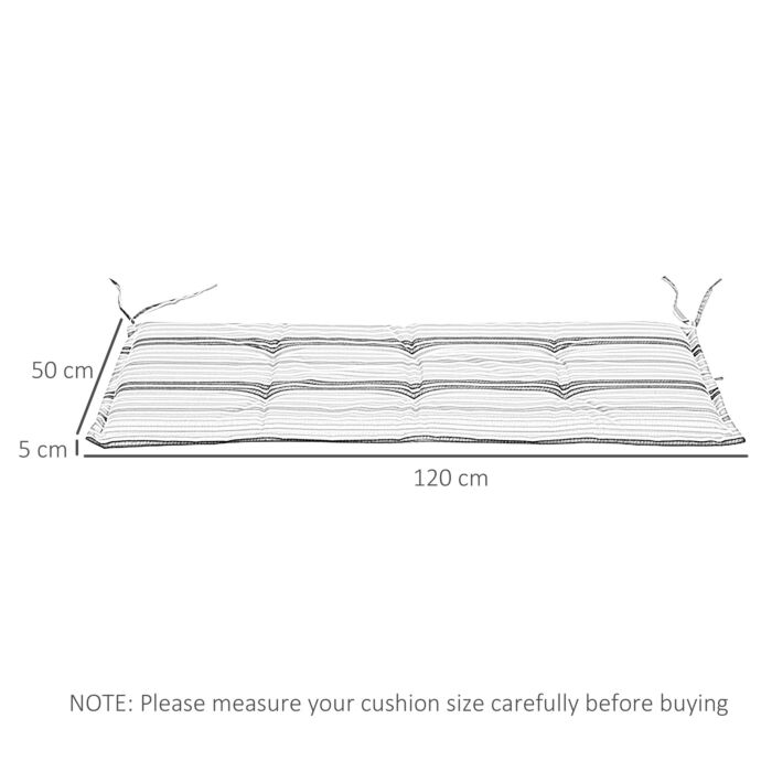 Outsunny Outdoor Cushion Pad Set For Rattan Furniture Polyester Set Of 2 Seat Cushion Chair Cushion, Patio Conversation Set Cushions, Green Stripes