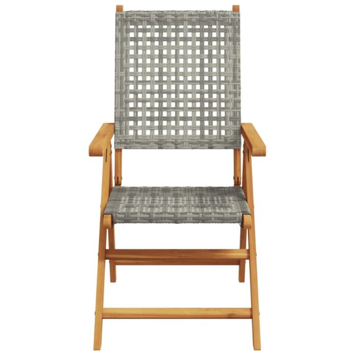 Vidaxl Reclining Garden Chairs 6 Pcs Grey Poly Rattan And Solid Wood