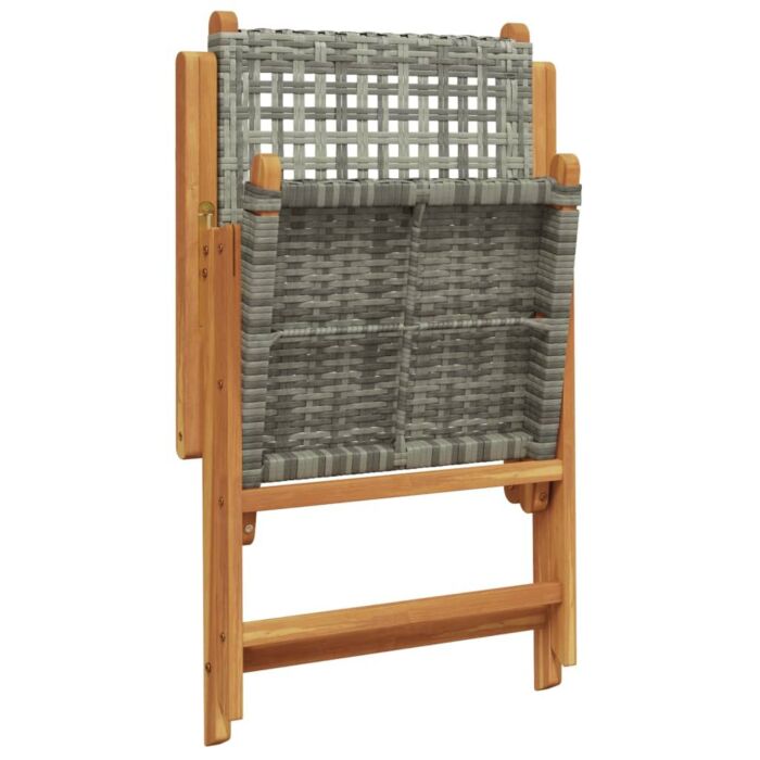 Vidaxl Reclining Garden Chairs 6 Pcs Grey Poly Rattan And Solid Wood