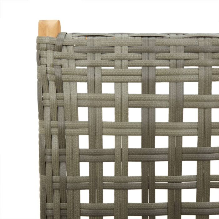 Vidaxl Reclining Garden Chairs 6 Pcs Grey Poly Rattan And Solid Wood