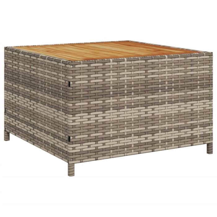 Vidaxl Garden Sofa With Table And Cushions L-shaped Grey Poly Rattan