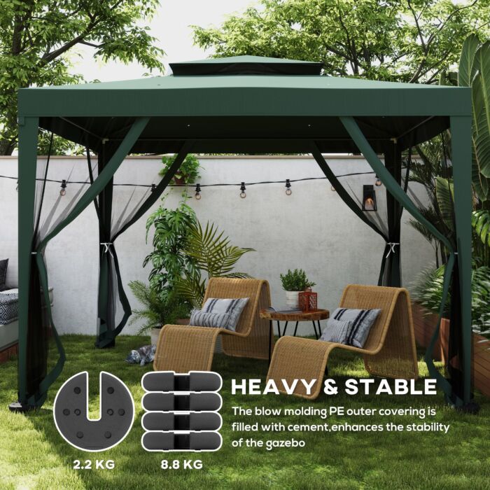 Outsunny Gazebo Weight Set Of 4, Tent Weight Base Marquee Party Tent Canopy 8.8kg