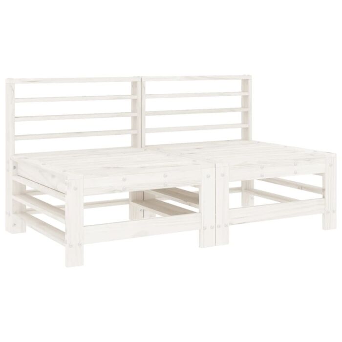 Vidaxl 6 Piece Garden Lounge Set White Solid Wood Pine