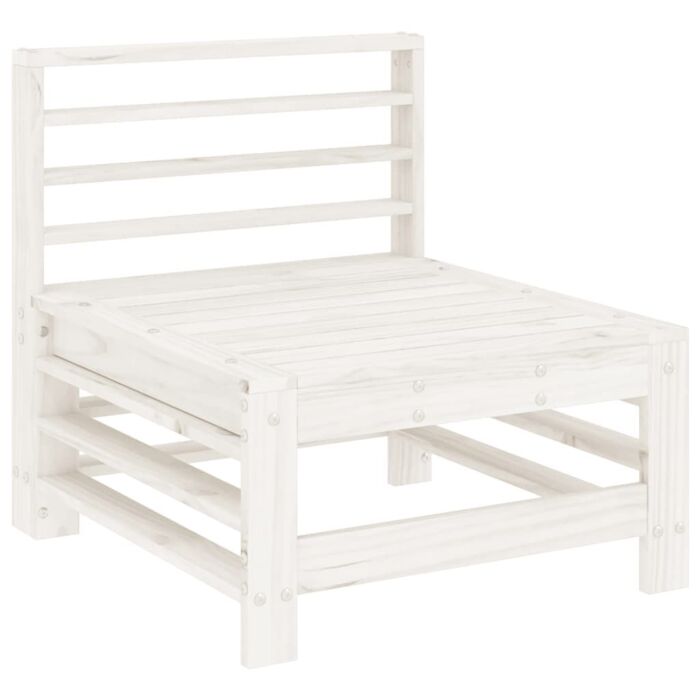 Vidaxl 6 Piece Garden Lounge Set White Solid Wood Pine