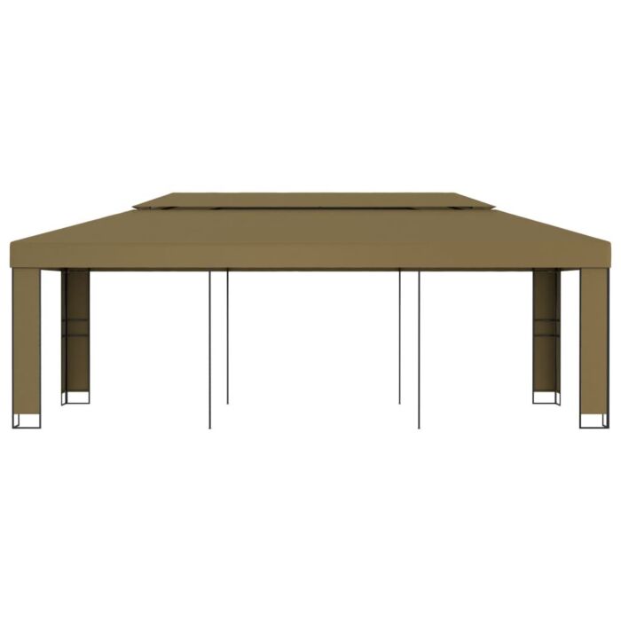 Vidaxl Gazebo With Double Roof 3x6 M Taupe 180 G/m²