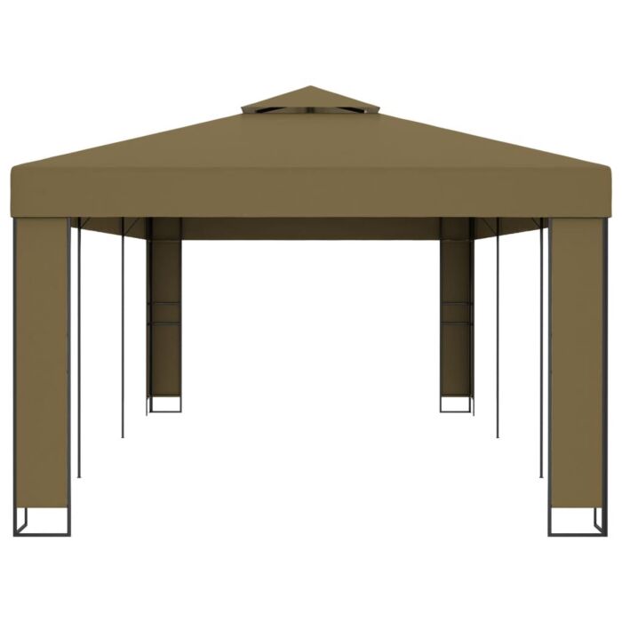 Vidaxl Gazebo With Double Roof 3x6 M Taupe 180 G/m²