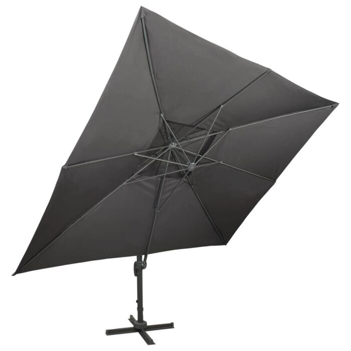 Vidaxl Cantilever Garden Parasol With Double Top Anthracite 400x300 Cm