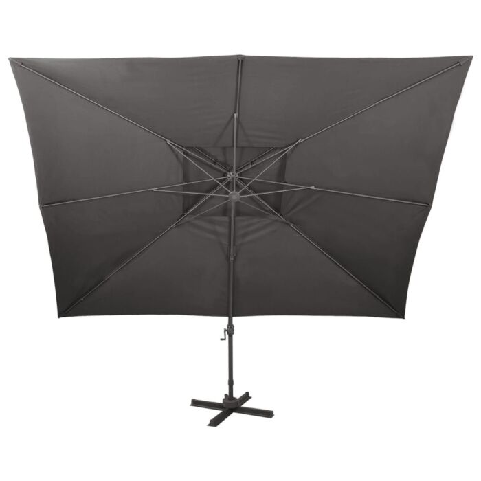 Vidaxl Cantilever Garden Parasol With Double Top Anthracite 400x300 Cm