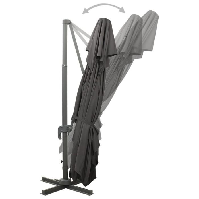 Vidaxl Cantilever Garden Parasol With Double Top Anthracite 400x300 Cm
