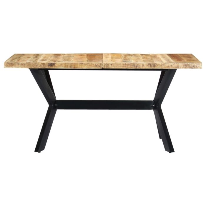 Vidaxl Dining Table 160x80x75 Cm Solid Rough Mango Wood