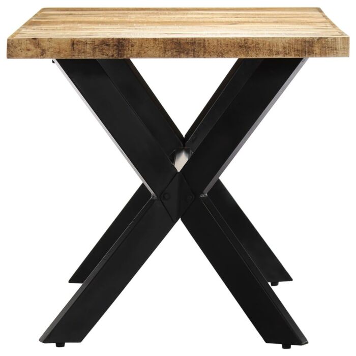 Vidaxl Dining Table 160x80x75 Cm Solid Rough Mango Wood