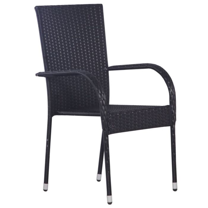 Vidaxl 5 Piece Garden Dining Set Black