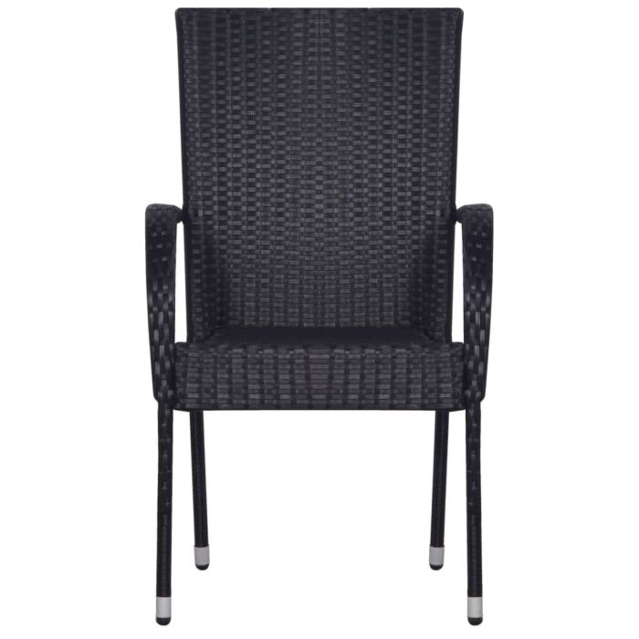 Vidaxl 5 Piece Garden Dining Set Black
