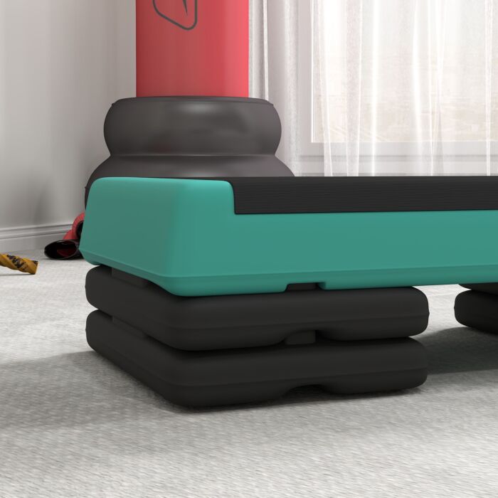 Sportnow Fitness Stepper, 3-height Adjustable Aerobic Step, Non-slip Exercise Step Board For Home Gym Office Workout, 10.5cm, 15.5cm, 20.5cm, Green