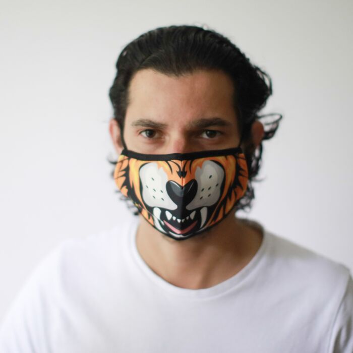 Reusable Fashion Face Mask - Tiger (adult)