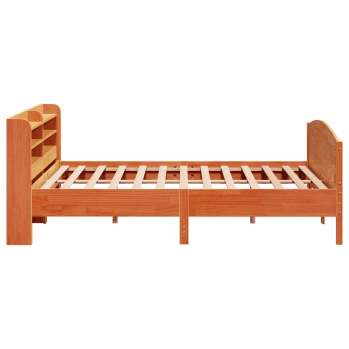 Vidaxl Bed Frame With Headboard Wax Brown 180x200 Cm Super King Solid Wood Pine