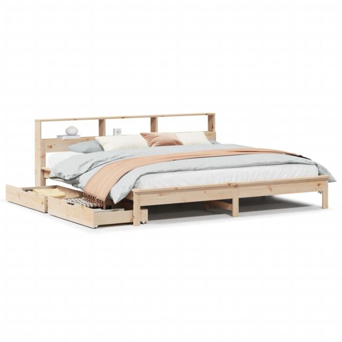 Vidaxl Bookcase Bed Without Mattress 200x200 Cm Solid Wood Pine
