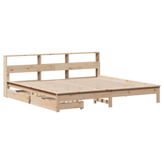 Vidaxl Bookcase Bed Without Mattress 200x200 Cm Solid Wood Pine