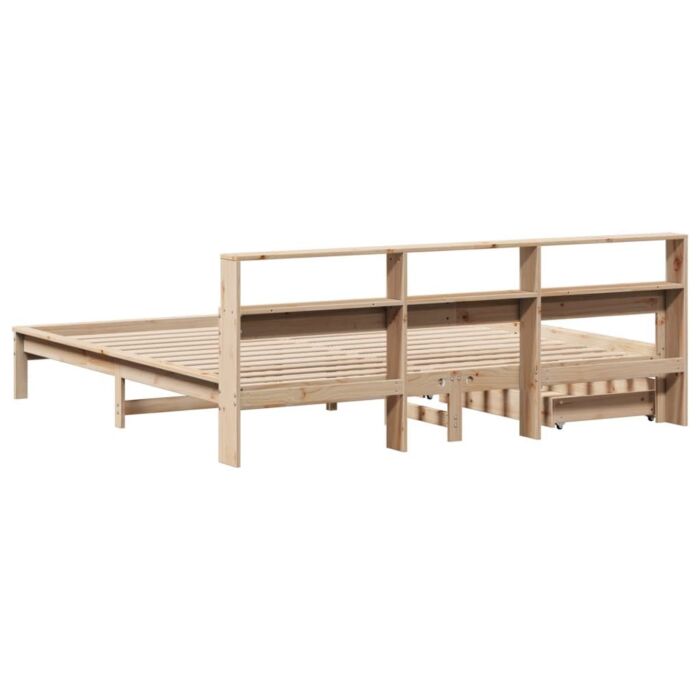 Vidaxl Bookcase Bed Without Mattress 200x200 Cm Solid Wood Pine