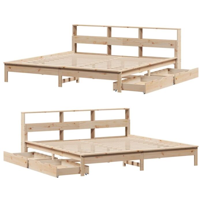 Vidaxl Bookcase Bed Without Mattress 200x200 Cm Solid Wood Pine