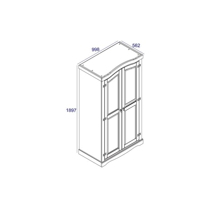 Corona Grey 2 Door Wardrobe