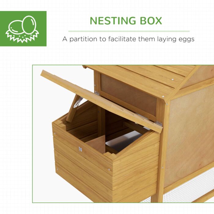 Pawhut Chicken Coop Hen Cage Small Animal Hutch Nesting Box W/outdoor Run 150.5 X 54 X 87 Cm