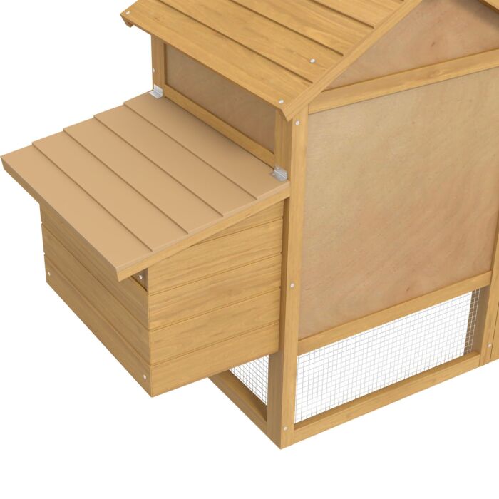 Pawhut Chicken Coop Hen Cage Small Animal Hutch Nesting Box W/outdoor Run 150.5 X 54 X 87 Cm