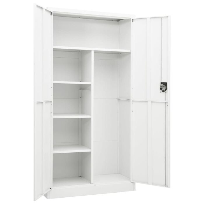 Vidaxl Locker Cabinet White 90x40x180 Cm Steel